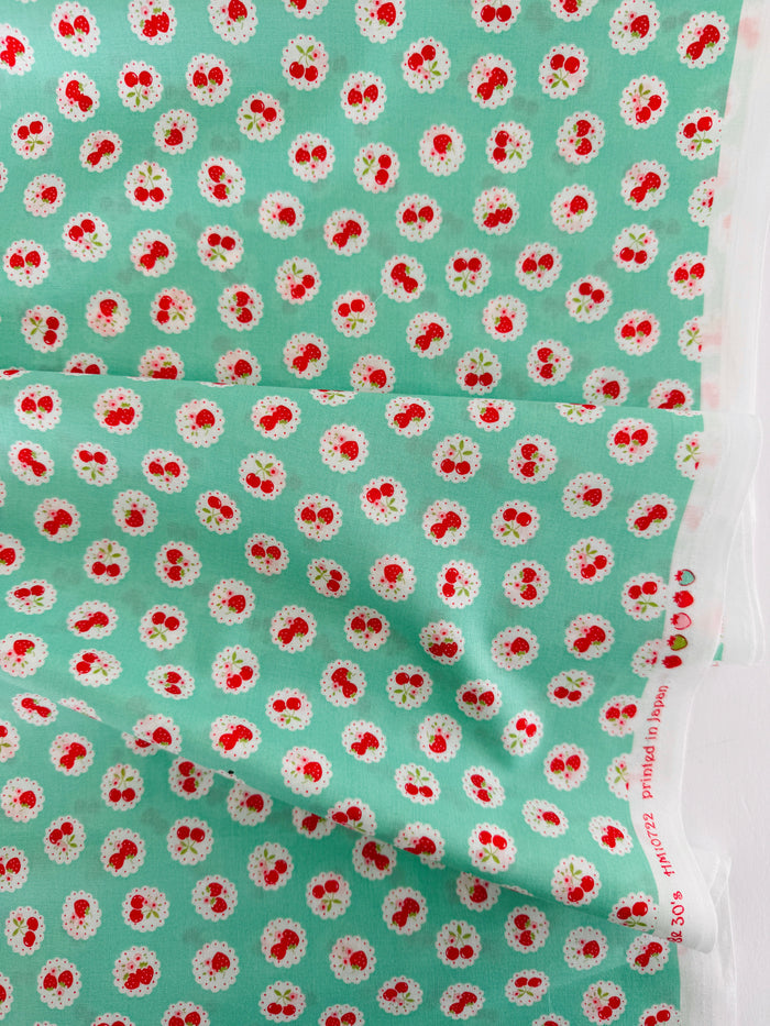 Happy Message 30's - Strawberry & Cherry Lace - Green - Atsuko Matsuyama - Sojitsu