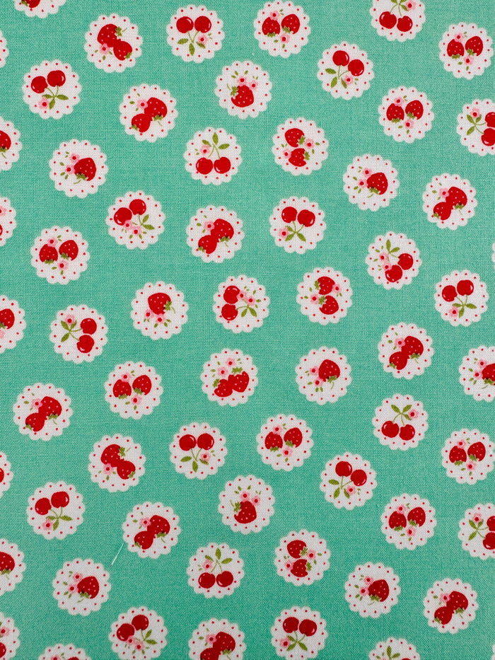 Happy Message 30's - Strawberry & Cherry Lace - Green - Atsuko Matsuyama - Sojitsu