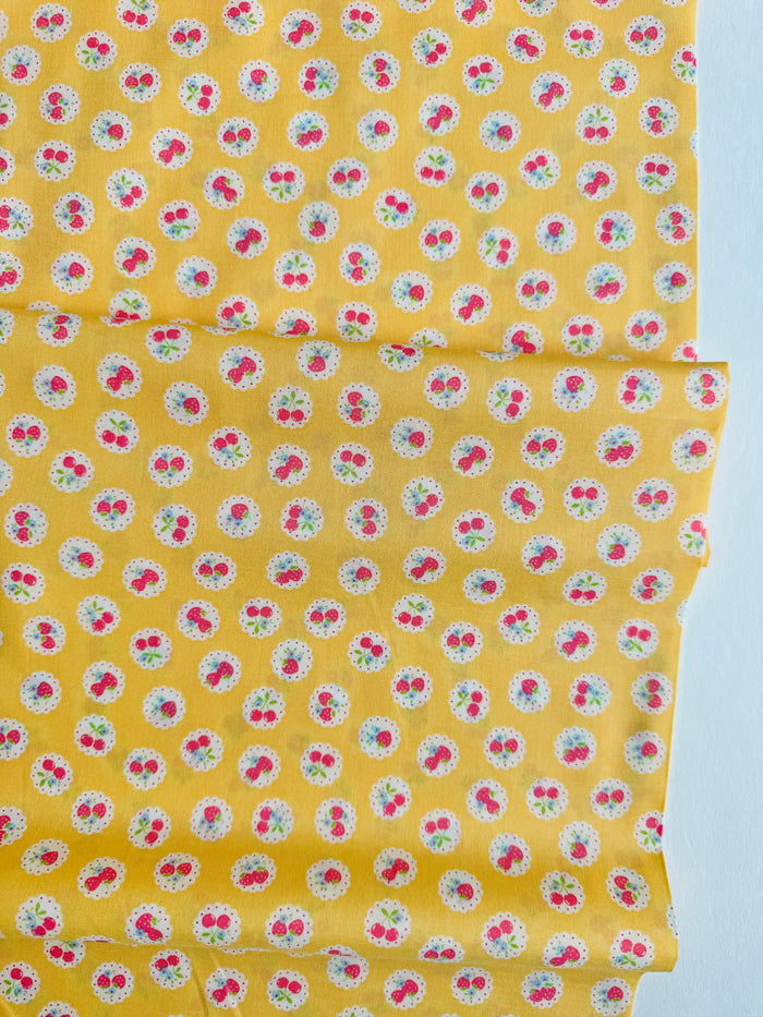 Happy Message 30's - Strawberry & Cherry Lace - Yellow - Atsuko Matsuyama - Sojitsu