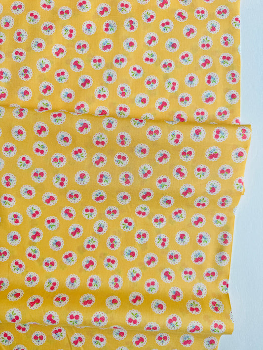 Happy Message 30's - Strawberry & Cherry Lace - Yellow - Atsuko Matsuyama - Sojitsu