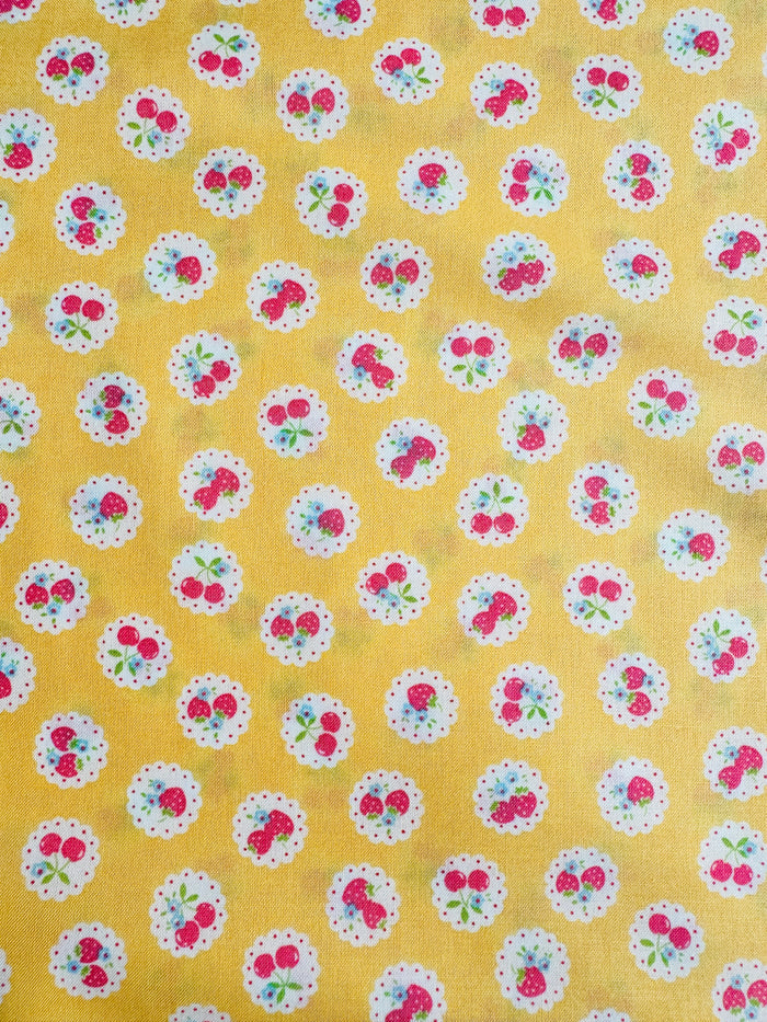 Happy Message 30's - Strawberry & Cherry Lace - Yellow - Atsuko Matsuyama - Sojitsu