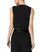 Harry Suiting Sleeveless Boxy Top-Black