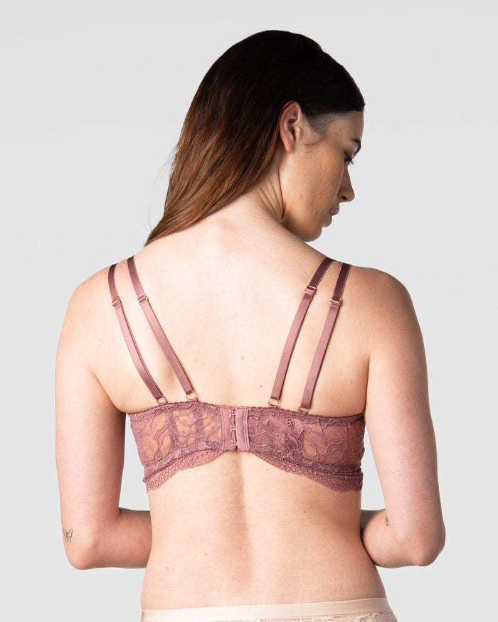 HOTMILK US HEROINE PLUNGE ANTIQUE ROSE NURSING BREASTFEEDING MATERNITY BRA - FLEXI UNDERWIRE
