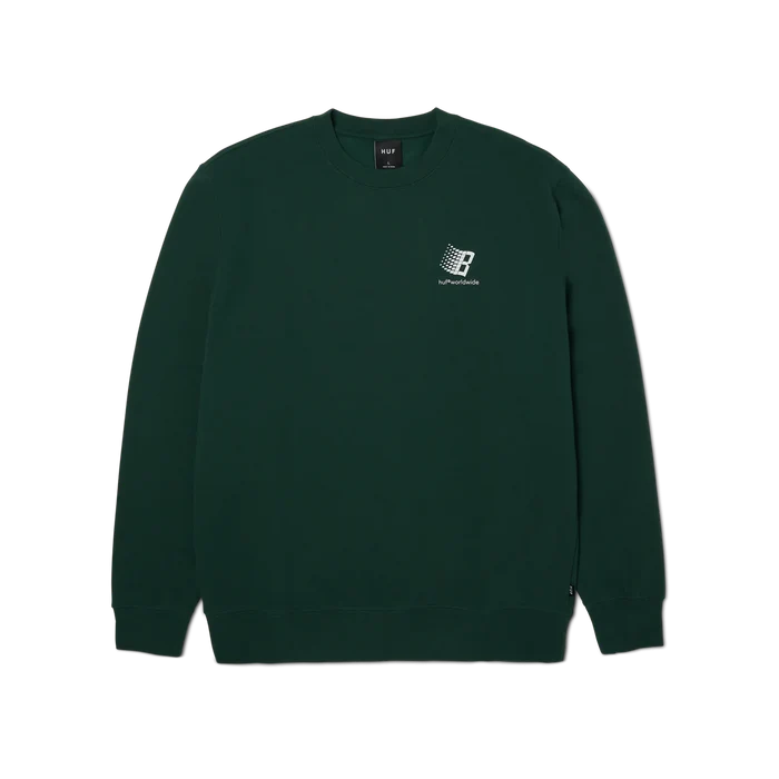 HUF X BRONZE56K - CREWNECK FOREST GREEN