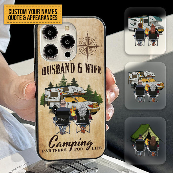 Husband And Wife Camping Partners For Life - Gift For Camping Lovers - Personalized Phone Case