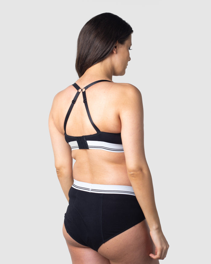 HOTMILK US ICON COTTON BLACK  T-SHIRT NURSING MATERNITY BRA - WIREFREE