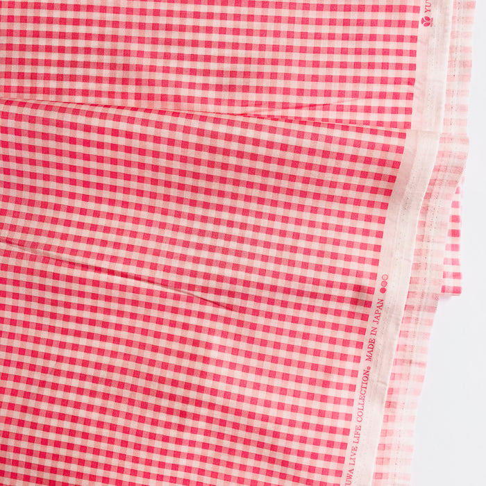 Gingham Check - Candy Pink (pink and pale pink) - Yuwa Live Life Collection