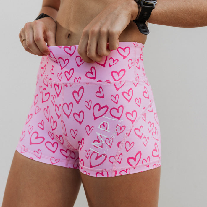 pink hearts bike shorts