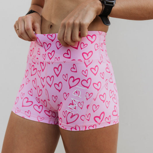 pink hearts bike shorts