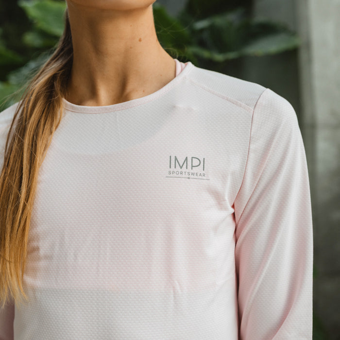 long sleeve pink running top
