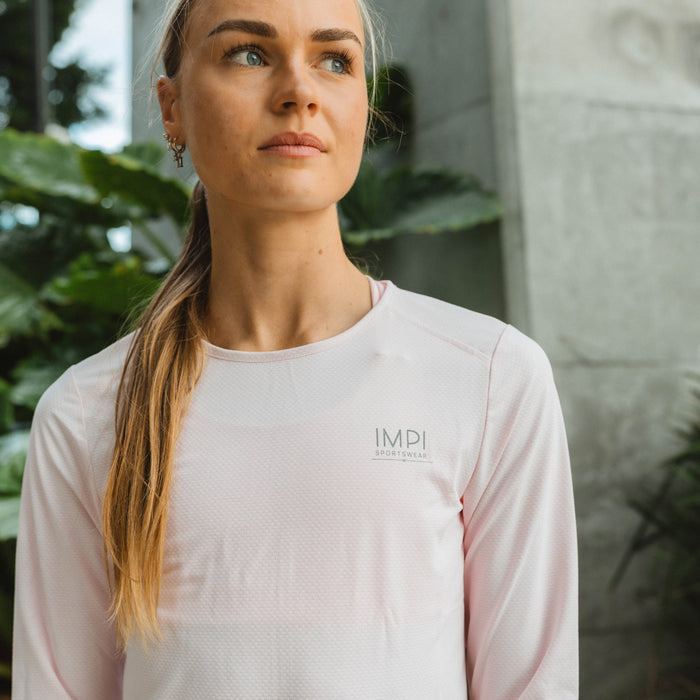 long sleeve pink running top