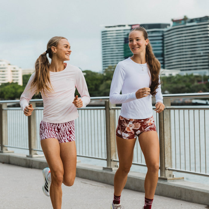 long sleeve pink running top