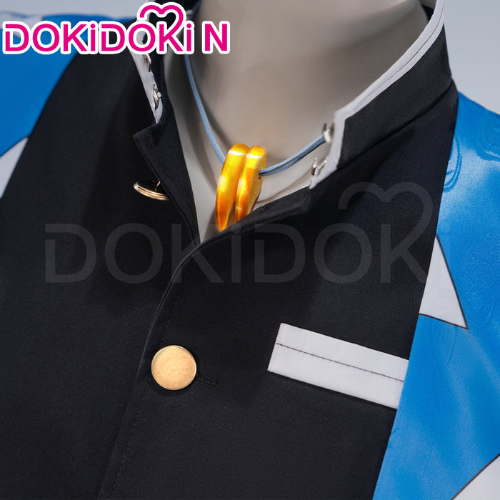 【In Stock】DokiDoki-N Anime Cosplay Costume Men Black Uniform Blue Haori Halloween
