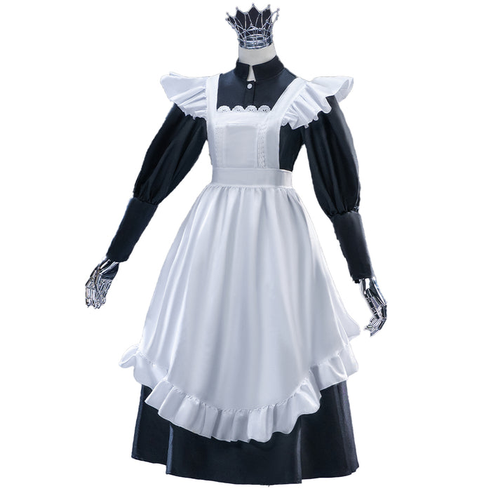 【In Stock】【Size S-5XL】DokiDoki-N Cosplay Costume Black White Long Maid Dress