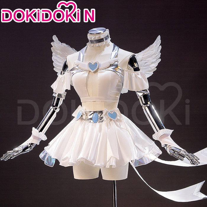 【In Stock】【Size XS-3XL】DokiDoki-N Anime Cosplay Costume White Dress Blue Heart White Angel