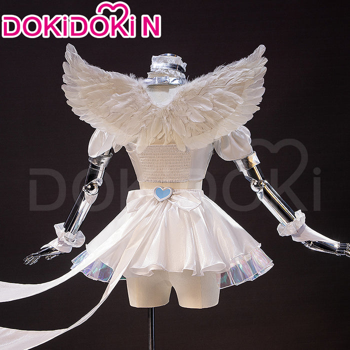 【In Stock】【Size XS-3XL】DokiDoki-N Anime Cosplay Costume White Dress Blue Heart White Angel
