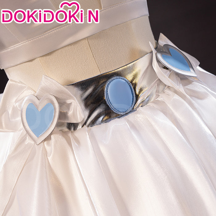 【In Stock】【Size XS-3XL】DokiDoki-N Anime Cosplay Costume White Dress Blue Heart White Angel
