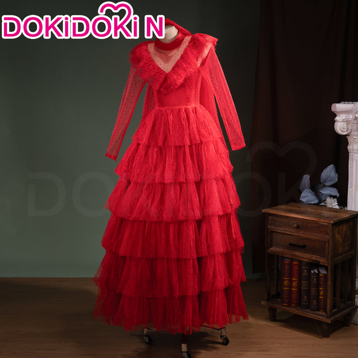 【In Stock】【Size XS-3XL】DokiDoki-N Movie Cosplay Costume Red Wedding Dress Halloween