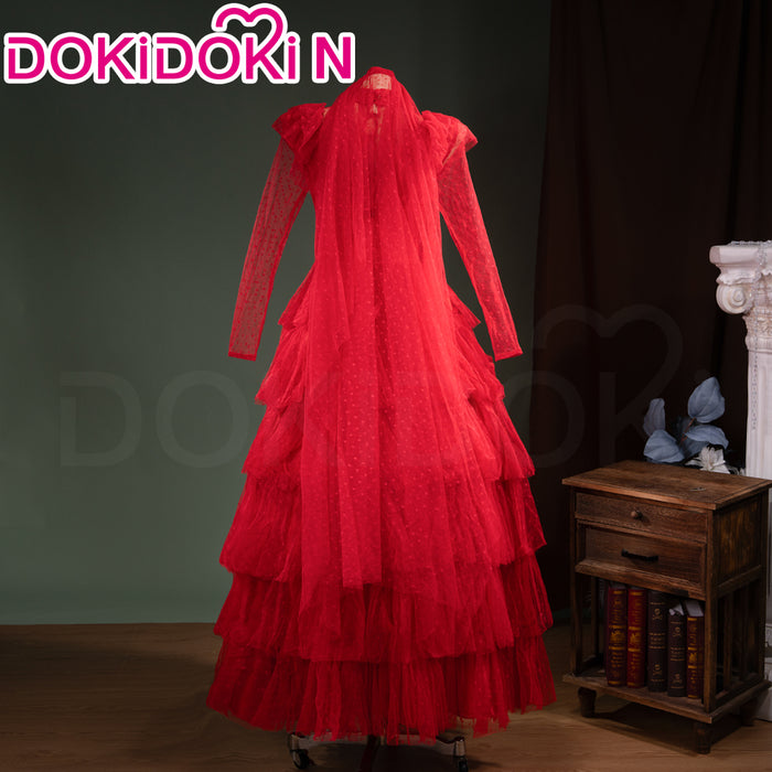 【In Stock】【Size XS-3XL】DokiDoki-N Movie Cosplay Costume Red Wedding Dress Halloween