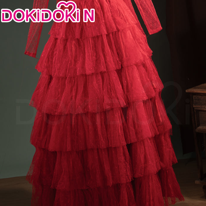【In Stock】【Size XS-3XL】DokiDoki-N Movie Cosplay Costume Red Wedding Dress Halloween