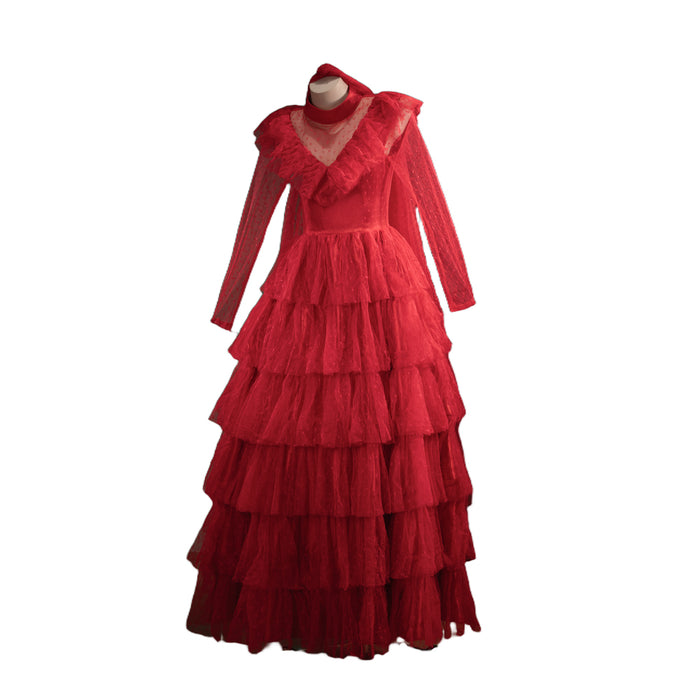 【In Stock】【Size XS-3XL】DokiDoki-N Movie Cosplay Costume Red Wedding Dress Halloween