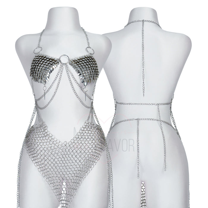 Iron Maiden Top / Skirt Steel Chainmail Scalemail - MOEFLAVOR - INTL
