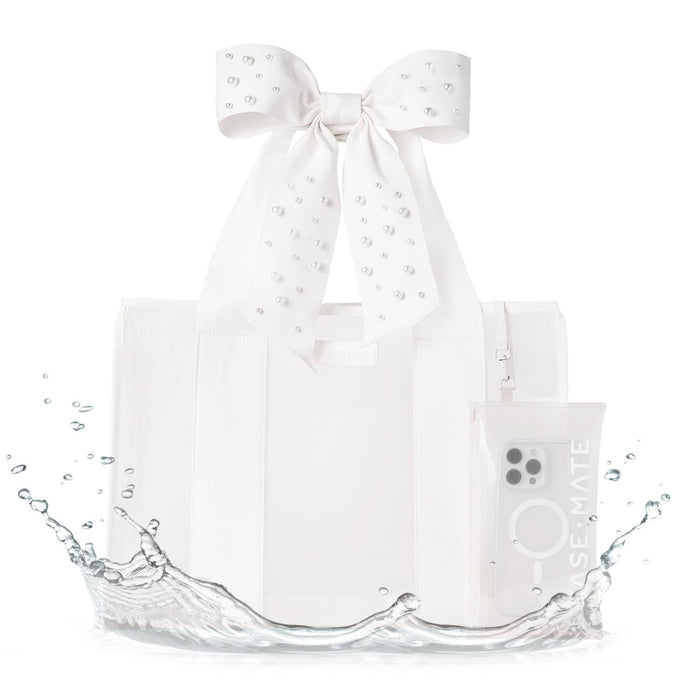 Ivory Pearl Bow Jelly Tote Bag | Case-Mate