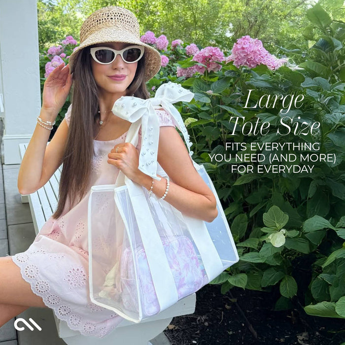 Ivory Pearl Bow Jelly Tote Bag | Case-Mate