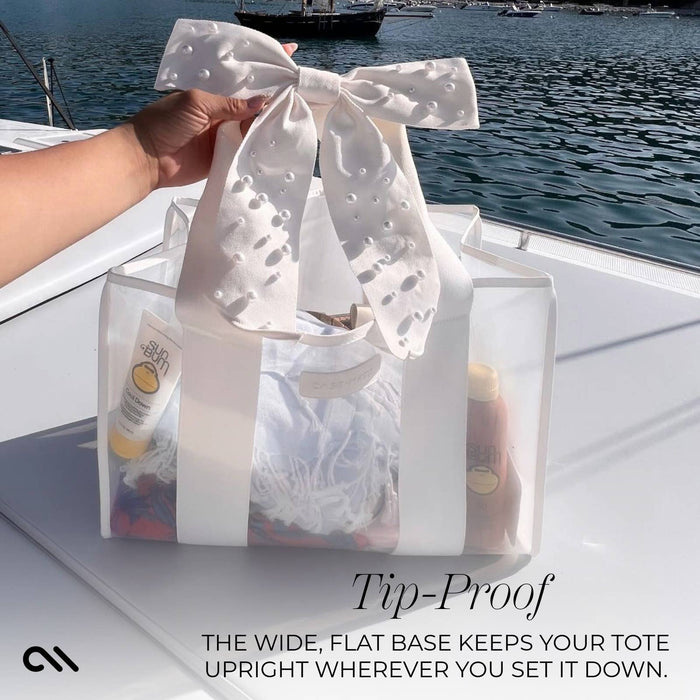Ivory Pearl Bow Jelly Tote Bag | Case-Mate