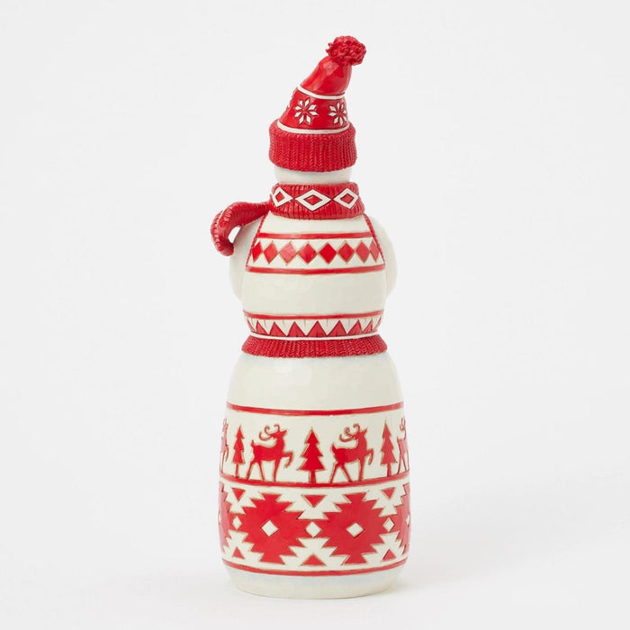 Jim Shore Nordic Noel Snowman With Cardinal Figurine