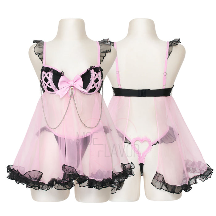 Jirai Kei Babydoll Lingerie Set – Playful Anime Inspired Costume