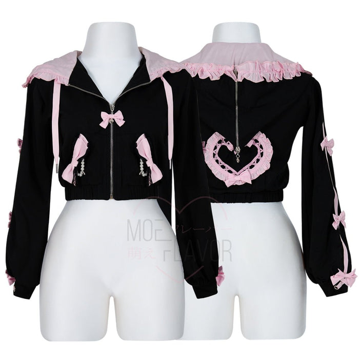 Jirai Kei Bow Track Hoodie