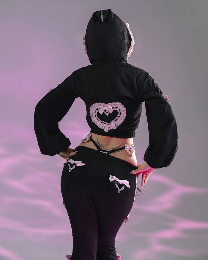 Jirai Kei Bow Track Hoodie