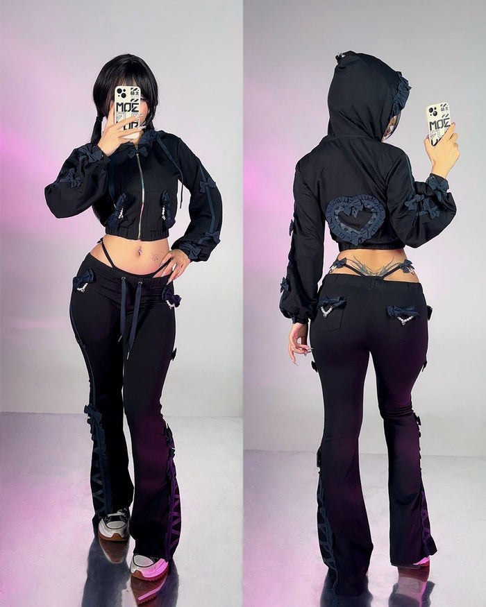 Jirai Kei Bow Track Hoodie