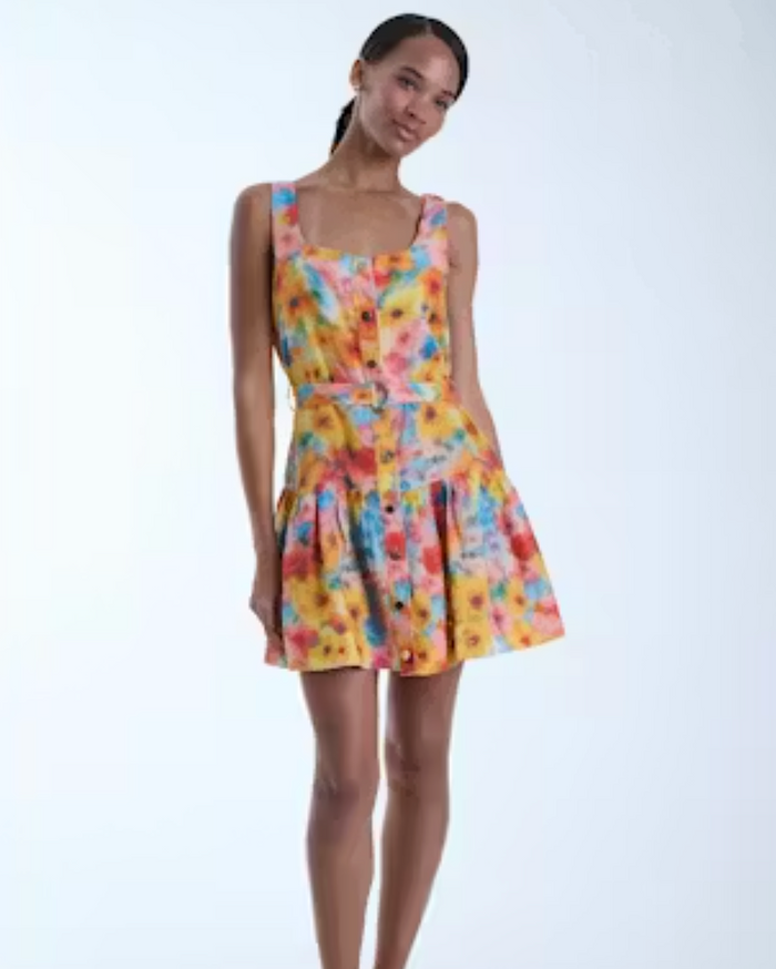 June Print Mini Dress-Blossom Mist