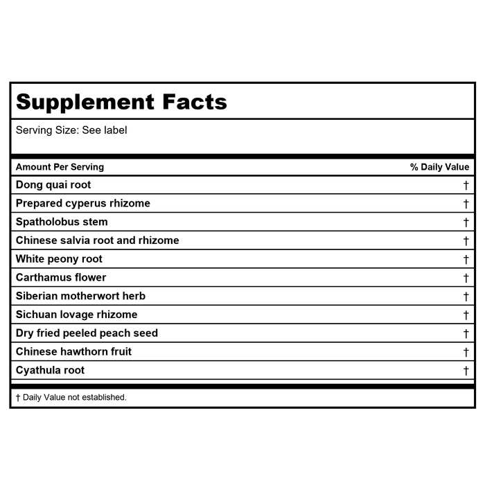Kan Jade Woman Herbals Jade Moon Cool 300 Tablets - Supplement Facts panel