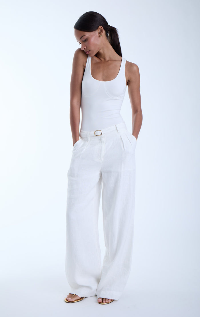 Katarina Linen Pants-White