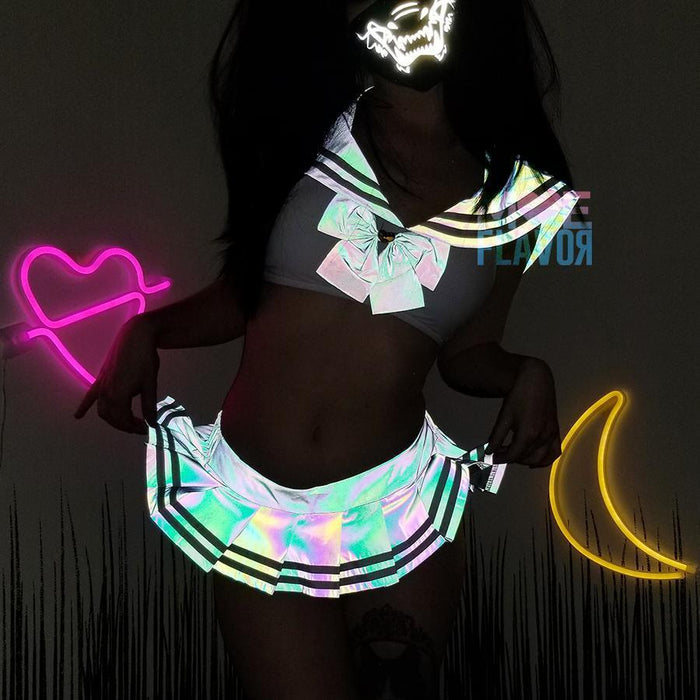Kawaii Reflective Rainbow Sailor Set