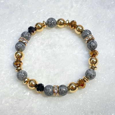 Sesame Jasper & Gold Hematite Stretch
