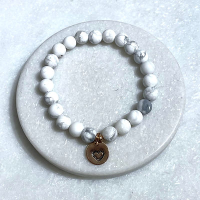 Howlite & HS Heart Dangle Stretch