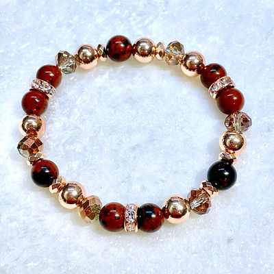 Mahogany Jasper & RG Hematite Stretch