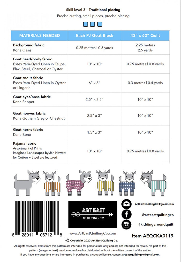 Kidding Around Goats Quilt Pattern