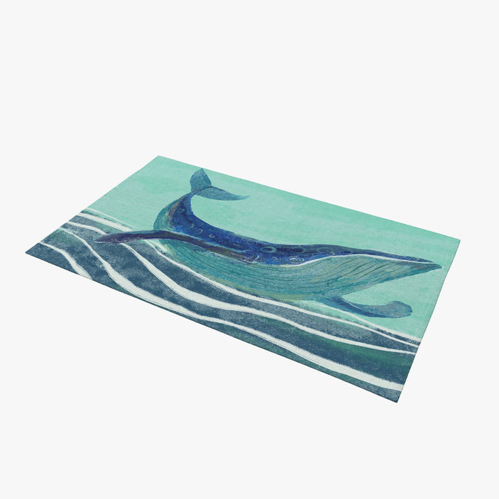 Kids Area Rug, Thick Carpet, Rectangle Area Rug, Blue Area Rug, Blue Whale, Stylish Carpet, Floor Rugs, Made In Usa, Flat Woven Rug