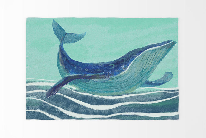 Kids Area Rug, Thick Carpet, Rectangle Area Rug, Blue Area Rug, Blue Whale, Stylish Carpet, Floor Rugs, Made In Usa, Flat Woven Rug