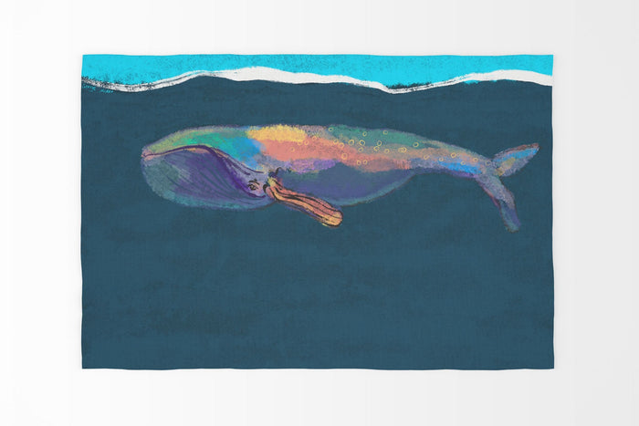 Kids Rug, Best Area Rug, 4X6 Area Rug, Thick Carpet, Rectangle Rug, Colorful Rug, Blue Whale, Modern Area Rug, Living Room Mat, Made In USA