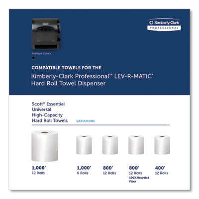 Kimberly-Clark Professional LEVERMATIC UNIVERSAL ROLL TOWEL DISPENSER BLACK (1.75") ( 09765 )