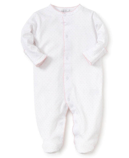 Kissy Kissy - Zip Footie - Kissy Dots- White/Pink - Findlay Rowe Designs
