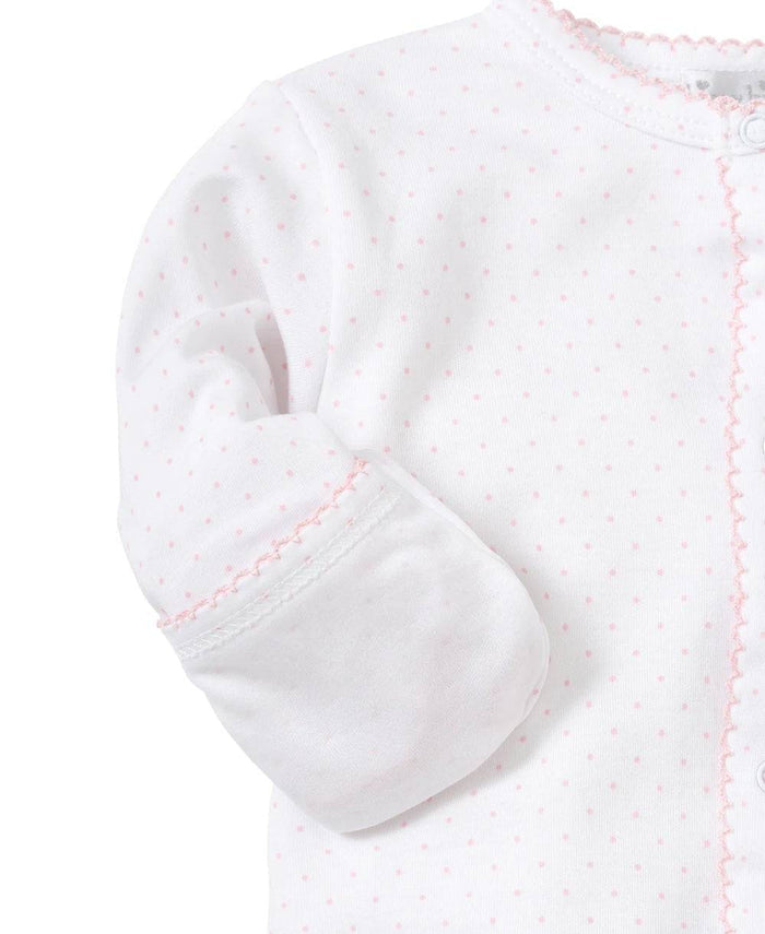 Kissy Kissy - Zip Footie - Kissy Dots- White/Pink - Findlay Rowe Designs