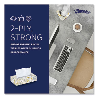 Kleenex 21606 White Facial Tissue, Pop-Up Box, 2-Ply, 125 Sheets/Box, 48 Boxes/Carton