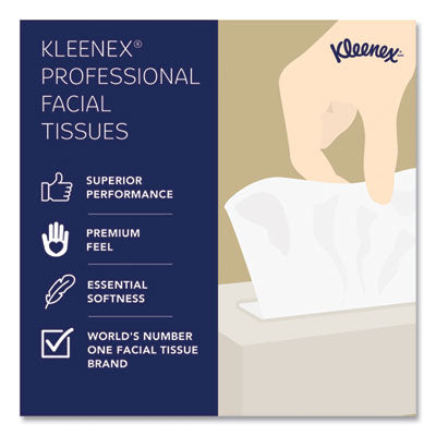 Kleenex 21606 White Facial Tissue, Pop-Up Box, 2-Ply, 125 Sheets/Box, 48 Boxes/Carton